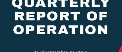 Quarterly Report of Operation (as of Sept 30 2021)